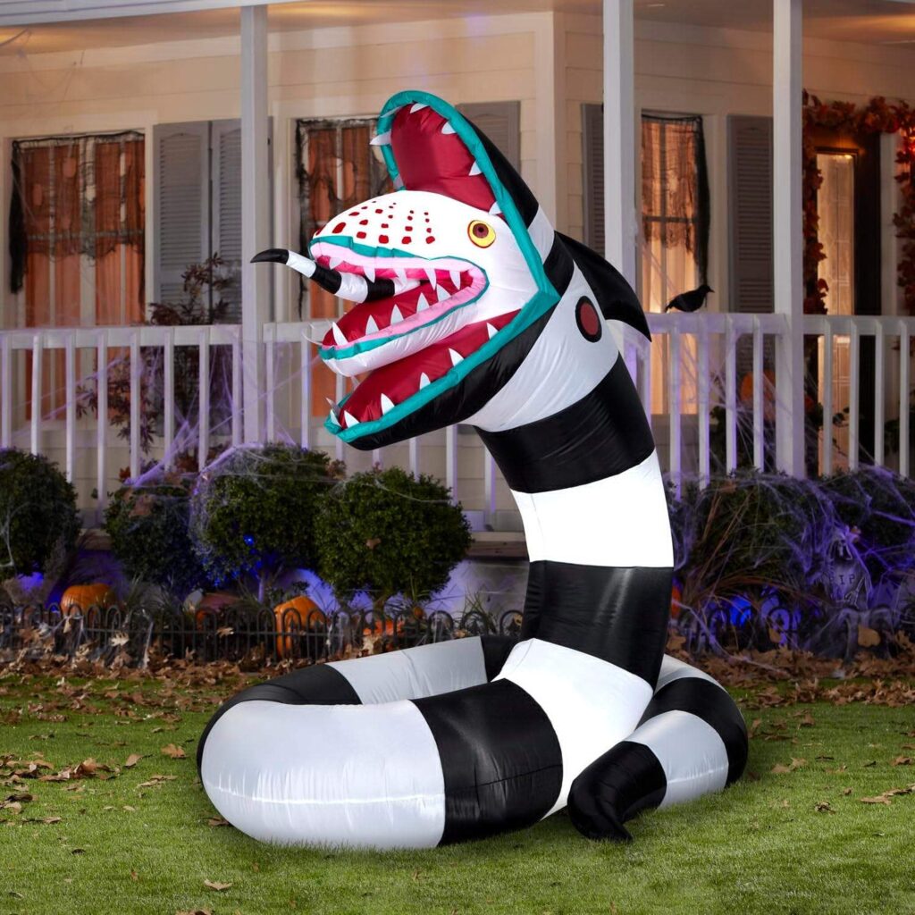 Beetlejuice Sandworm Light Up Halloween Inflatable Lawn Decoration